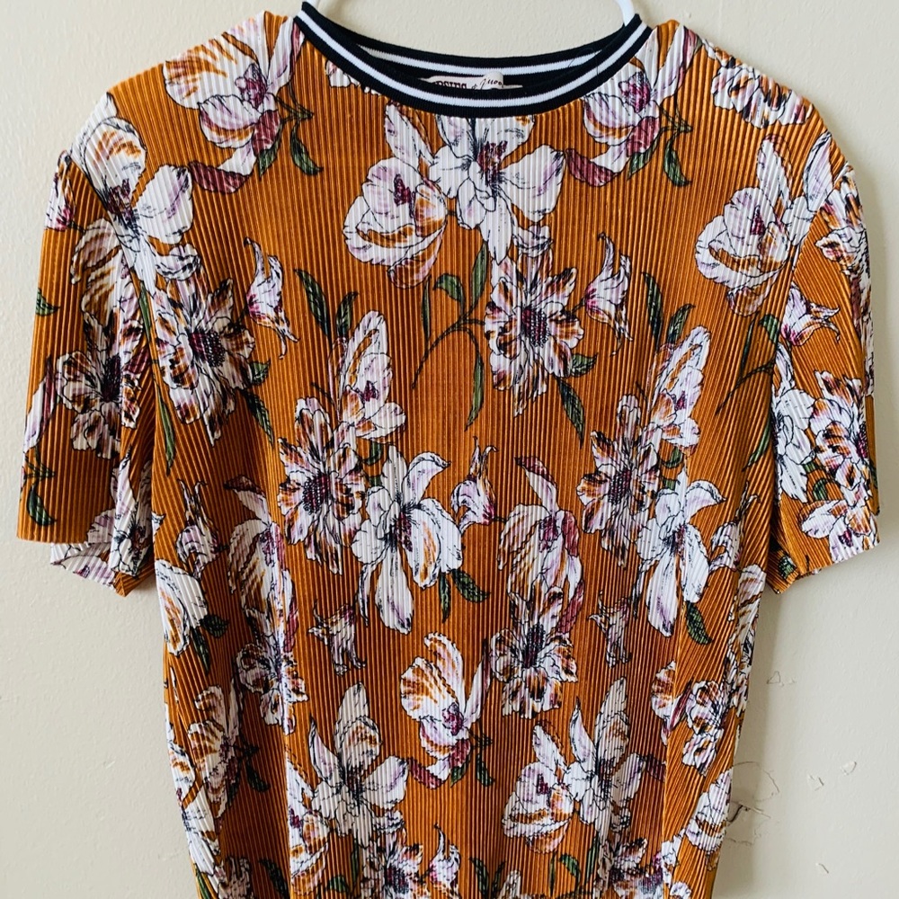 Flowery yellow shirt